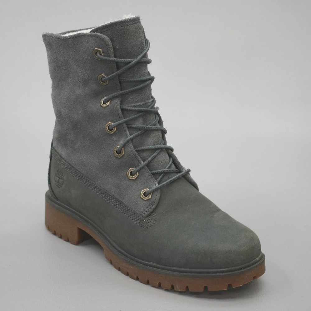 Timberland Ladies 5.5 Jayne Fold-down Gray Nubuck Waterproof Ankle Boots - A1SGI